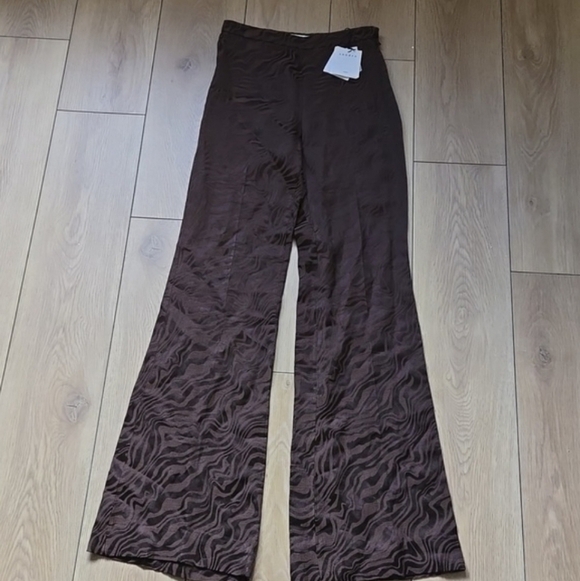 NWT SANDRO Come High Waisted Jacquard Pants size 34 - Picture 3 of 10